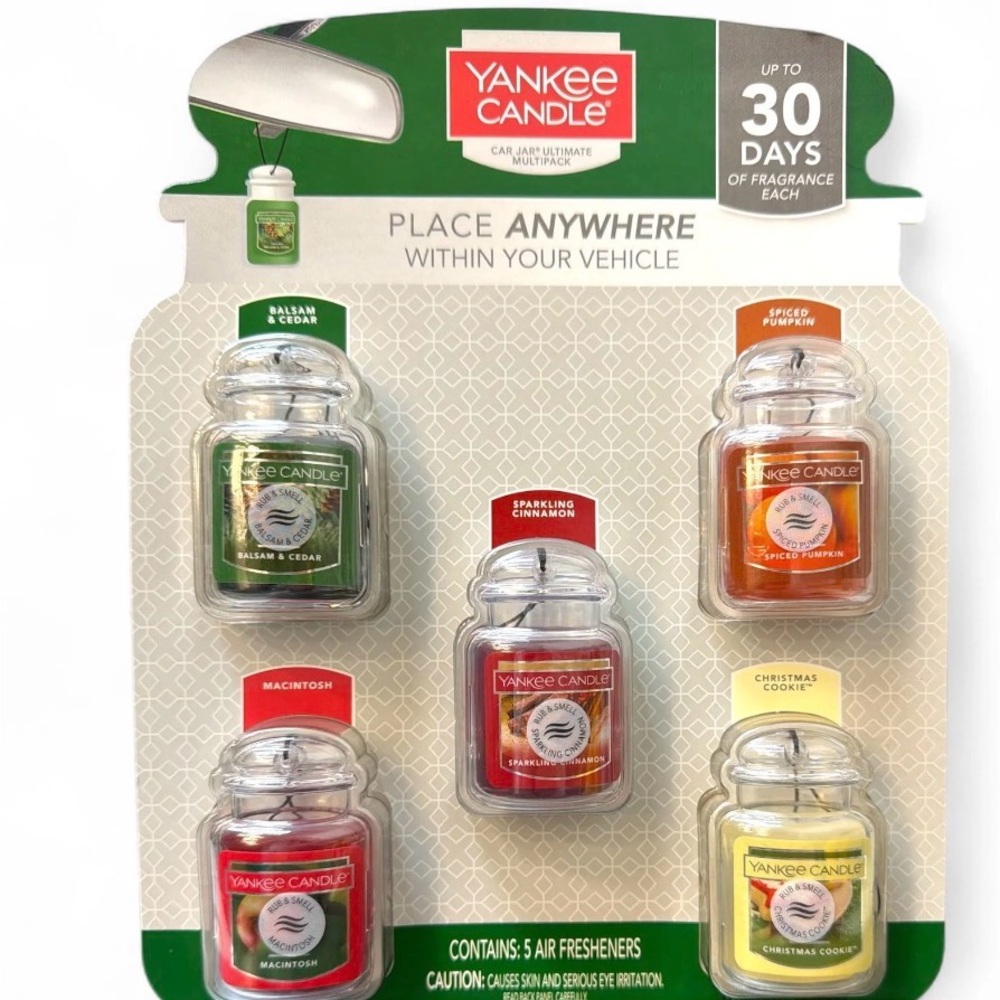 Yankee Candle Car Jar 5-Pack Air Fresheners - Assorted Scents & Colors